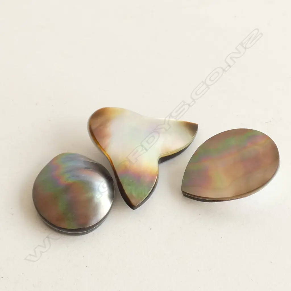 3 LOOSE MABE BLISTER BLACK PEARLS - OVAL / TEAR DROP & WHALES TAIL Image 1++