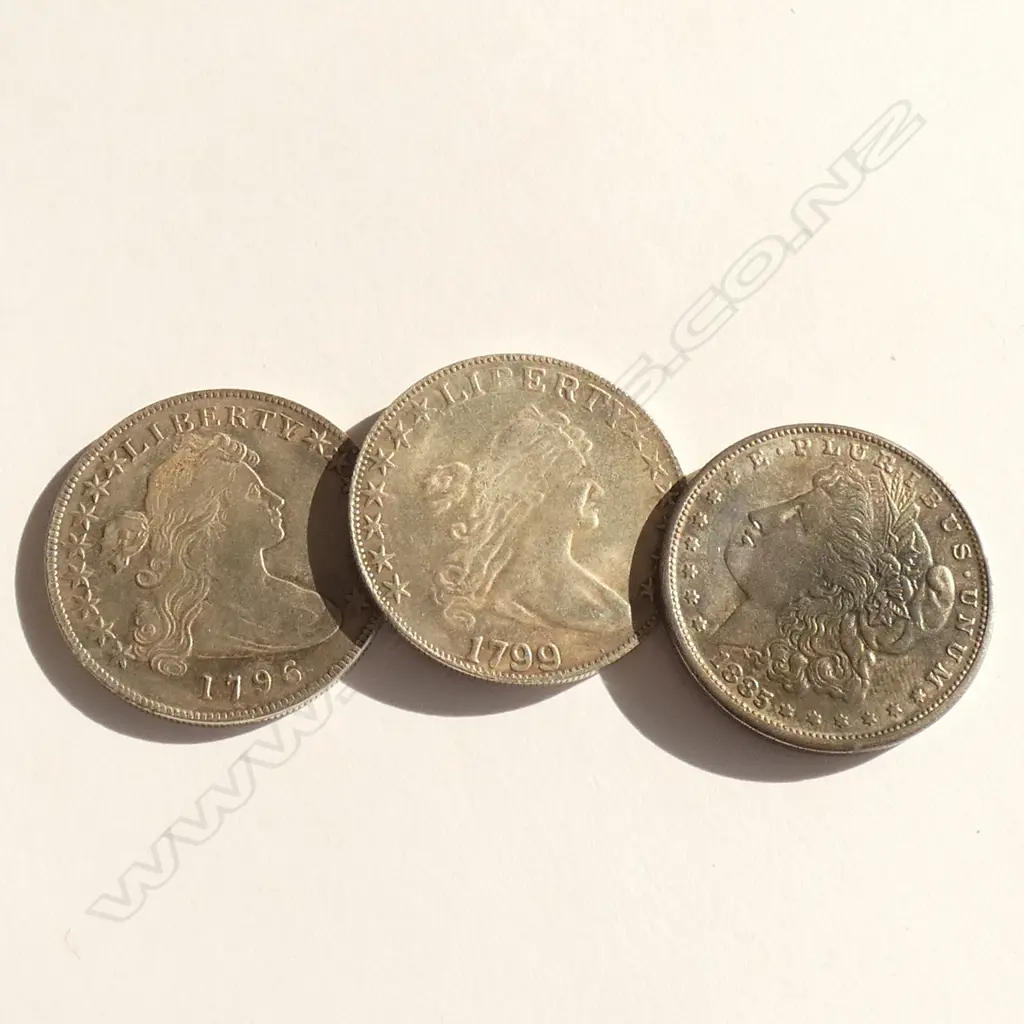 (0031) 3 USA $1 SILVER COINS FAKES? 1796. 1885 & 1799 Image 1++