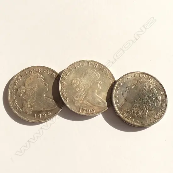 (0031) 3 USA $1 SILVER COINS FAKES? 1796. 1885 & 1799