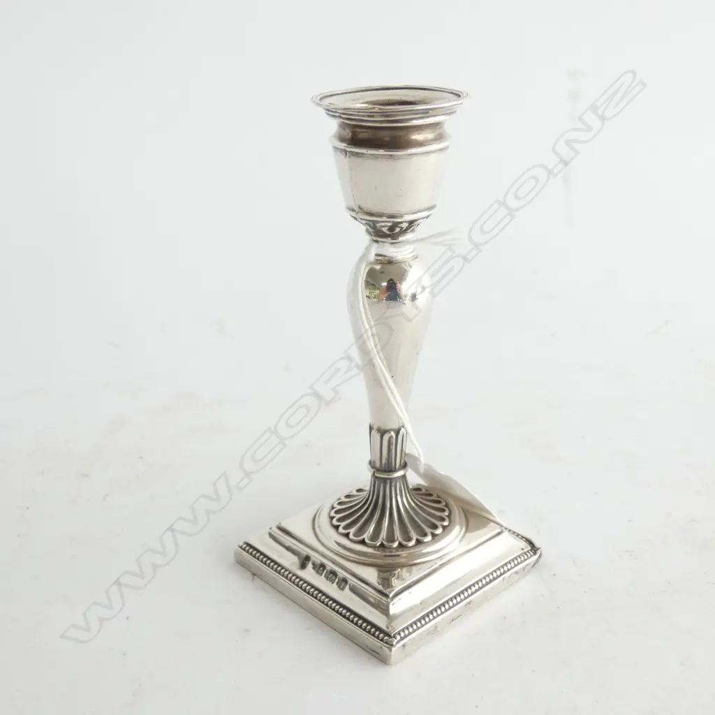 STG SILVER CANDLESTICK 131 GRAMS WEIGHTED B'HAM 1908 H.115mm Image 1++