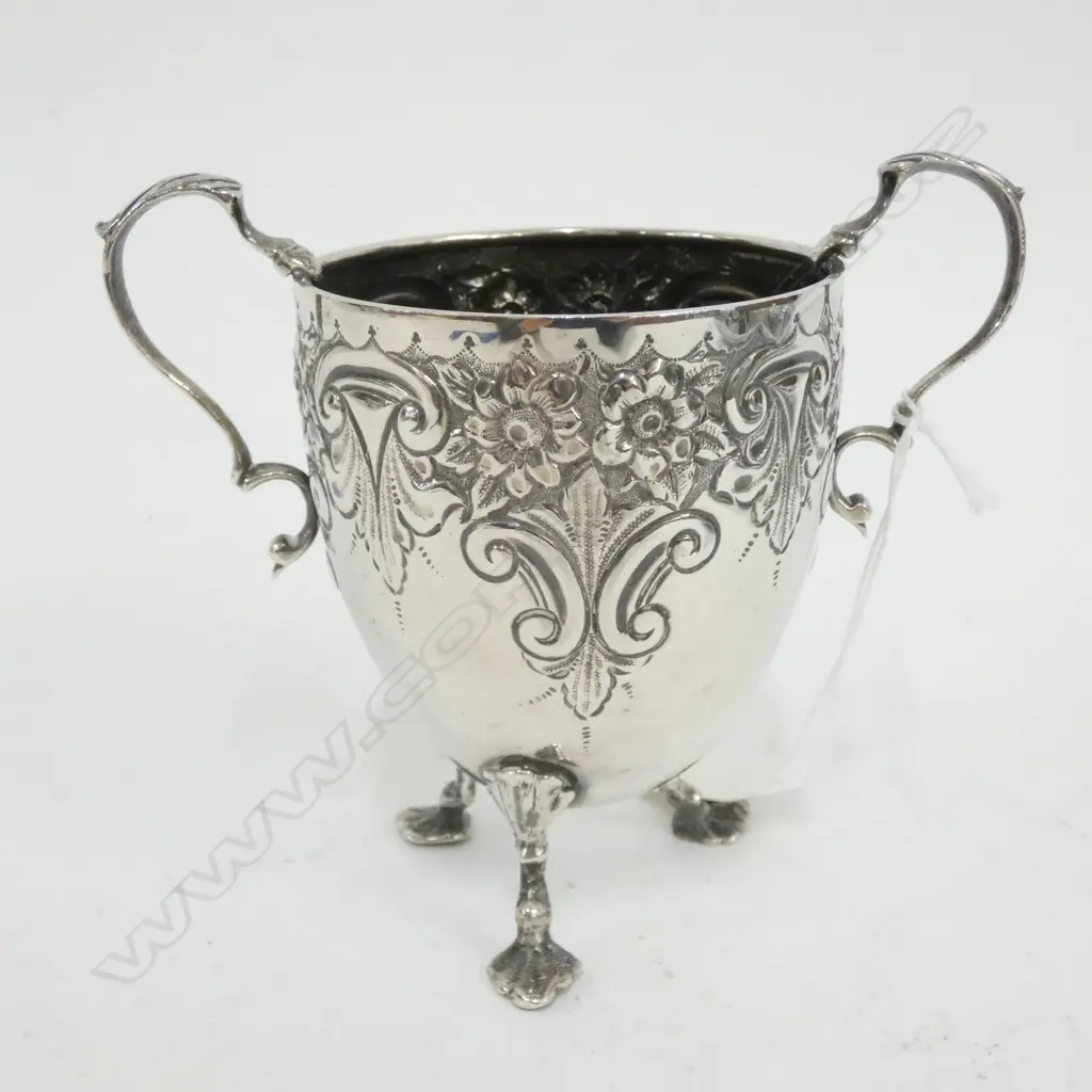 SILVER FOOTED TWO-HANDLED BOWL BIRMINGHAM 1908 195gm (W.W.) Image 1++