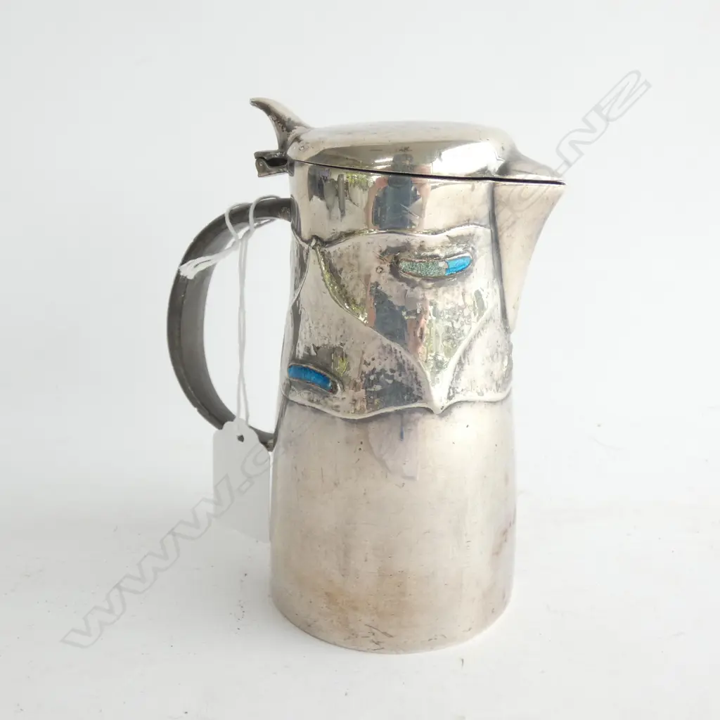 POLISHED PEWTER TUDRIC LIDDED JUG H.135mm Image 1++