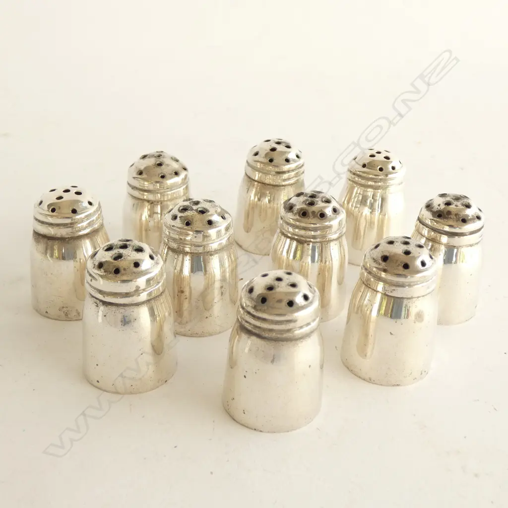 10 925 STERLING SALT & PEPPER SHAKERS H.35mm 115 GRAMS Image 1++