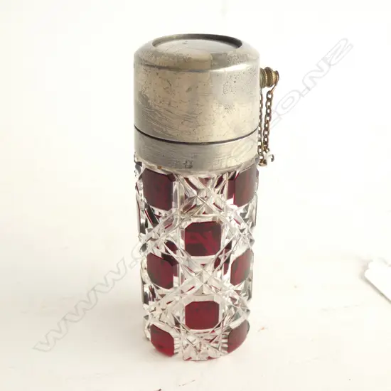 ANTIQUE PERFUME BOTTLE HOBNAIL CUT H. 95mm
