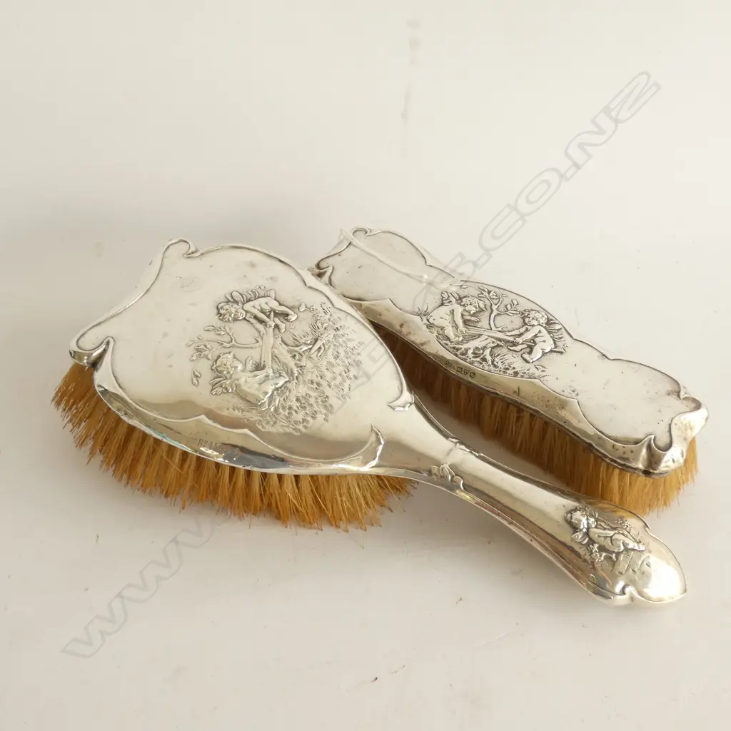 2 STG SILVER BRUSHES, CHESTER 1906 L.250mm Image 1++