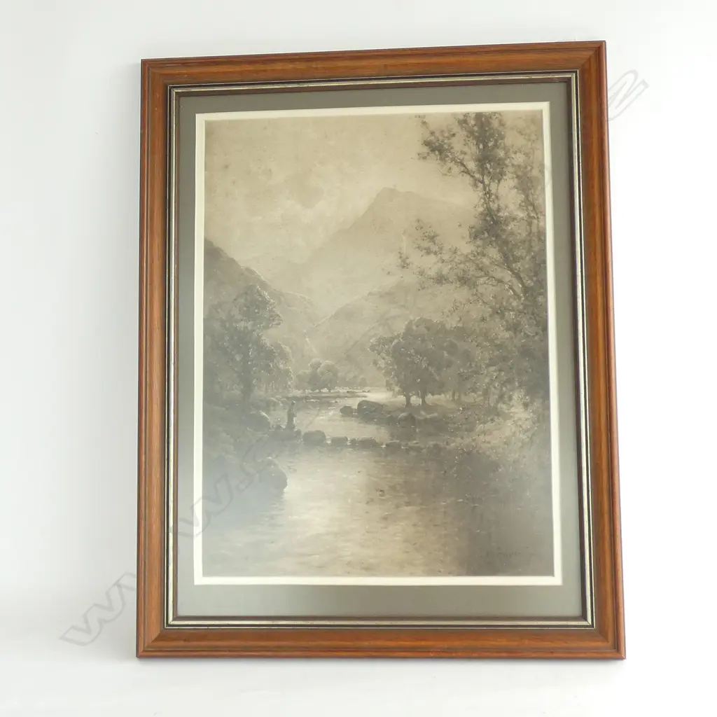 ALBERT DE BREANSKI PRINT RIVER SCENE 495x370mm Image 1++