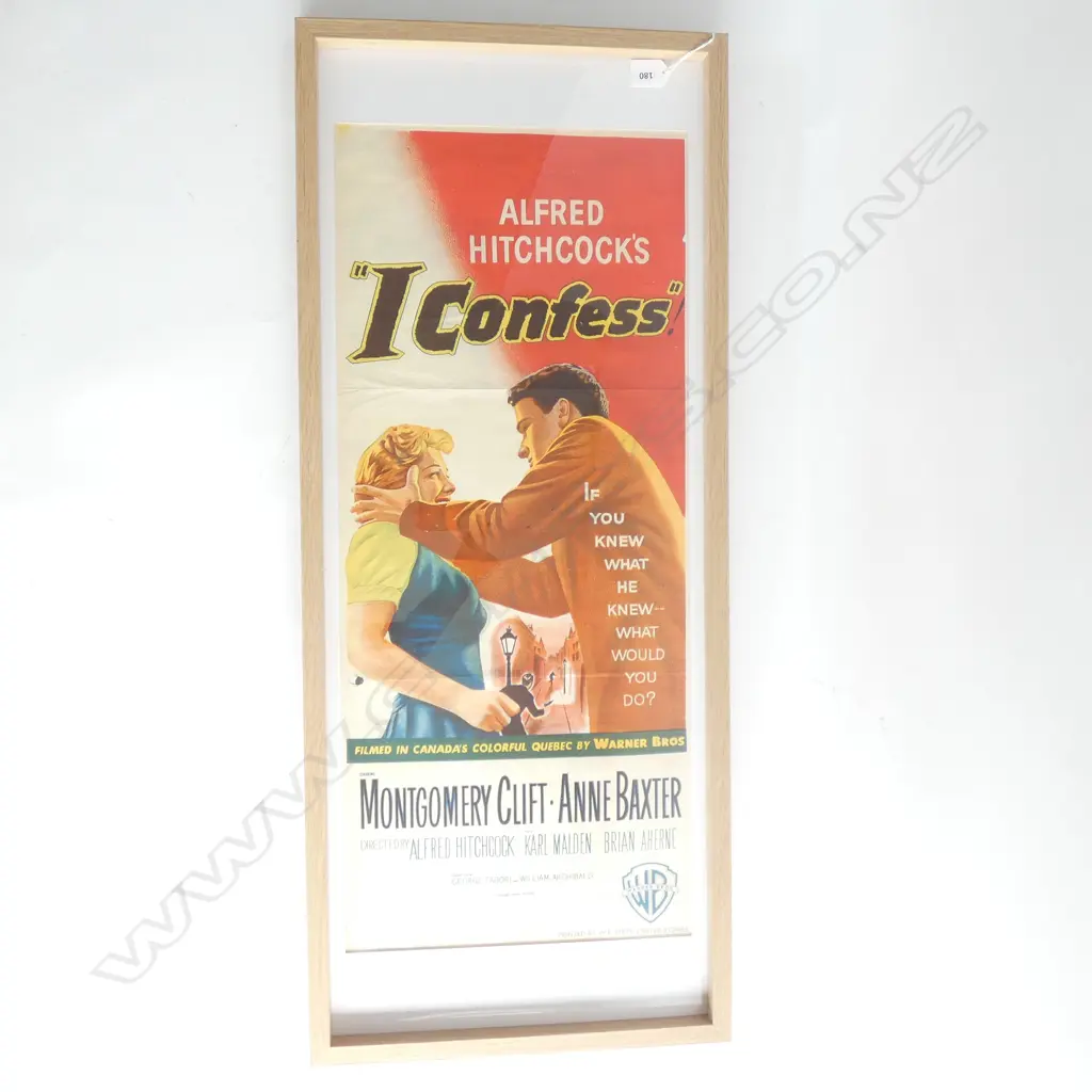 FRAMED FILM POSTER 'ALFRED HITCHCOCKS ''I CONFESS''' 740x315mm Image 1++