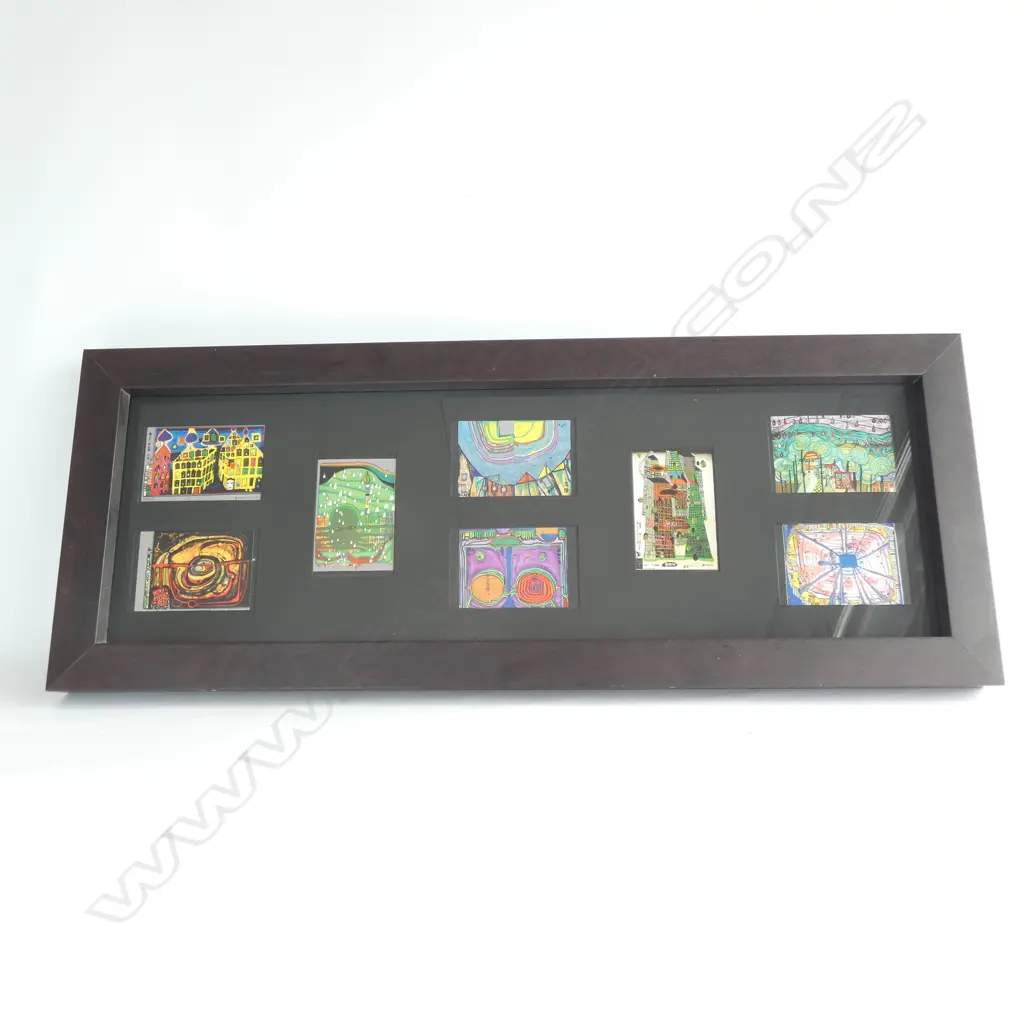 FRAMED HUNDERTWASSER BOOKPLATES 390x1000mm OVERALL  Image 1++