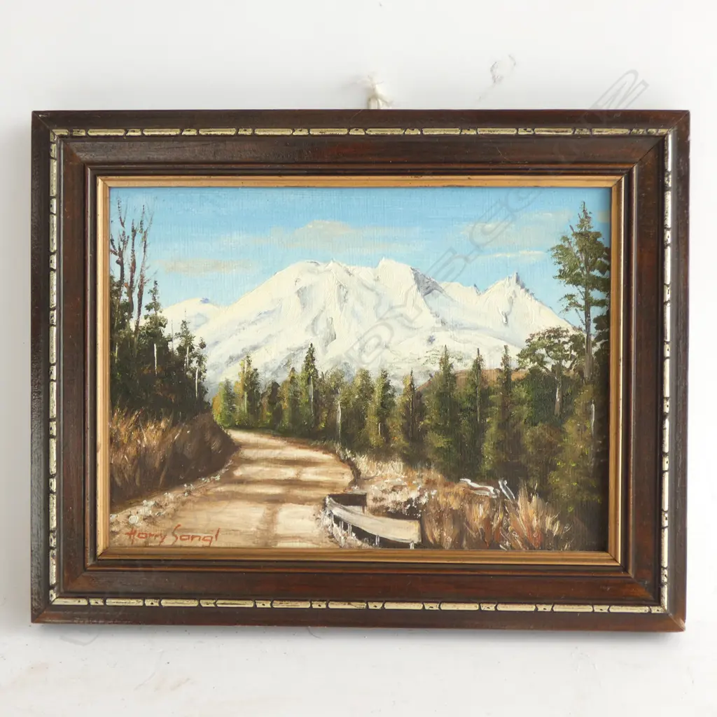 HARRY SANGL OIL ON BOARD - MOUNTAIN SCENE Image 1++