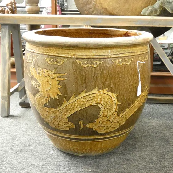 NEAR PR CHINESE DRAGON POTS H.420mm & 380mm