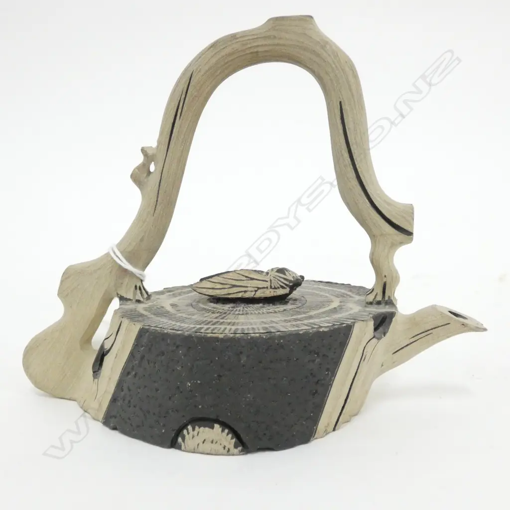 CHINESE EARTHENWARE TEAPOT LOG FORM L.170mm Image 1++