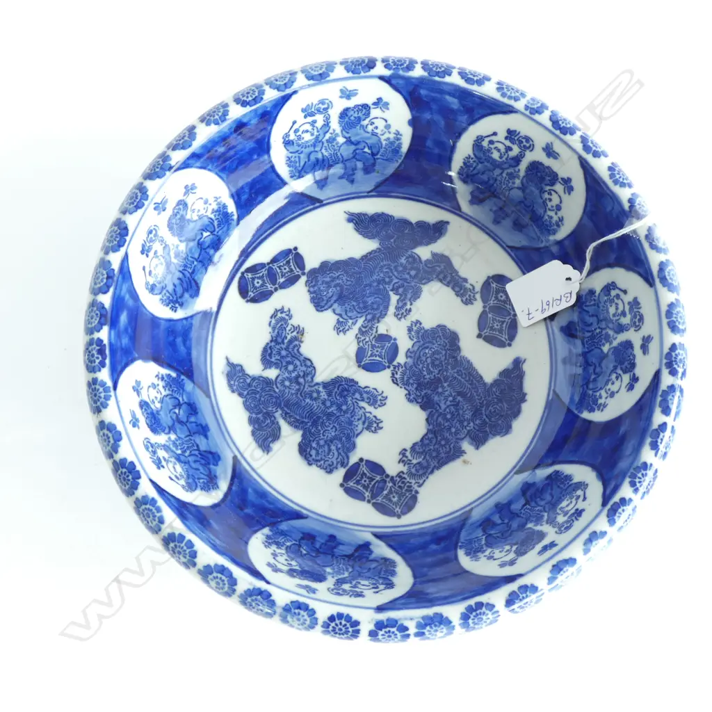 19TH C HEAVY EARTHENWARE IMARI BOWL  Image 1++