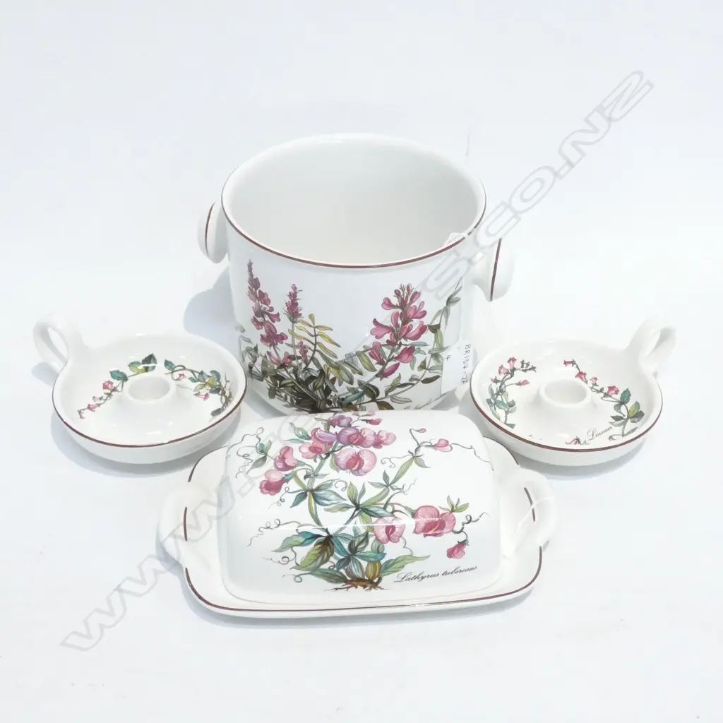 VILLEROY & BOCH BOTANICA - ICE BUCKET (DIA 155MM) / BUTTER DISH & 2 CANDLE HOLDERS. Image 1++