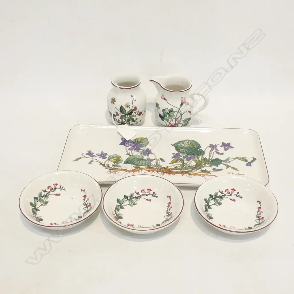 VILLEROY & BOCH BOTANICA; SANDWICH TRAY / JUG / VASE & 3 CONDIMENT DISHES Image 1++
