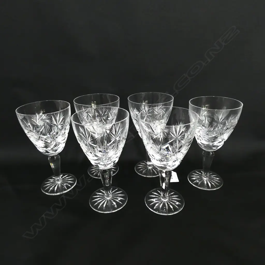 SET OF 6 CRYSTAL WINE GLASSES H.155mm Image 1++