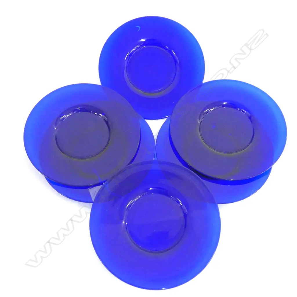 6X ANTIQUE BLUE GLASS SIDE DISH  Image 1++