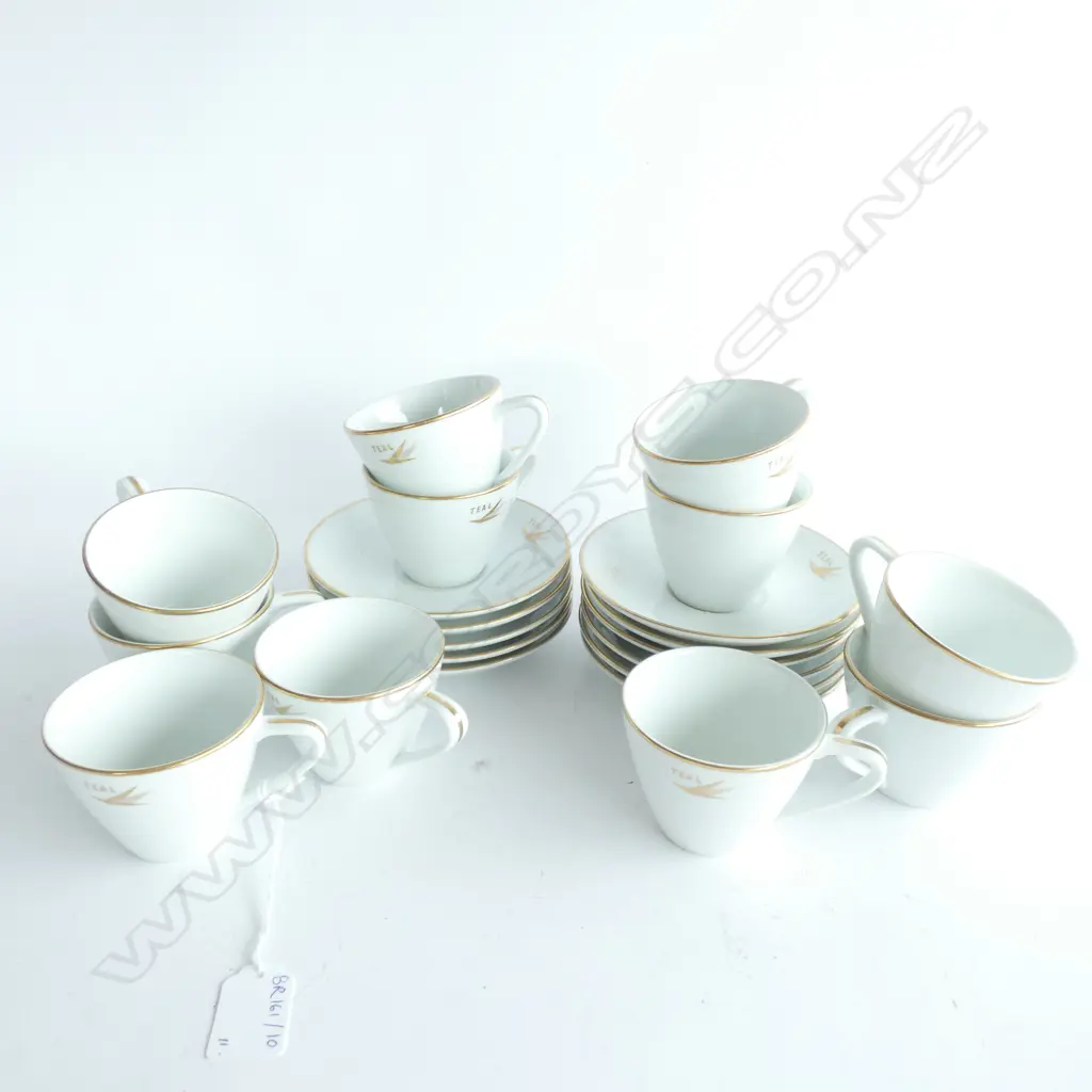 11 NORITAKE DEMITASSE CUPS & SAUCERS MARKED 'TEAL'  Image 1++