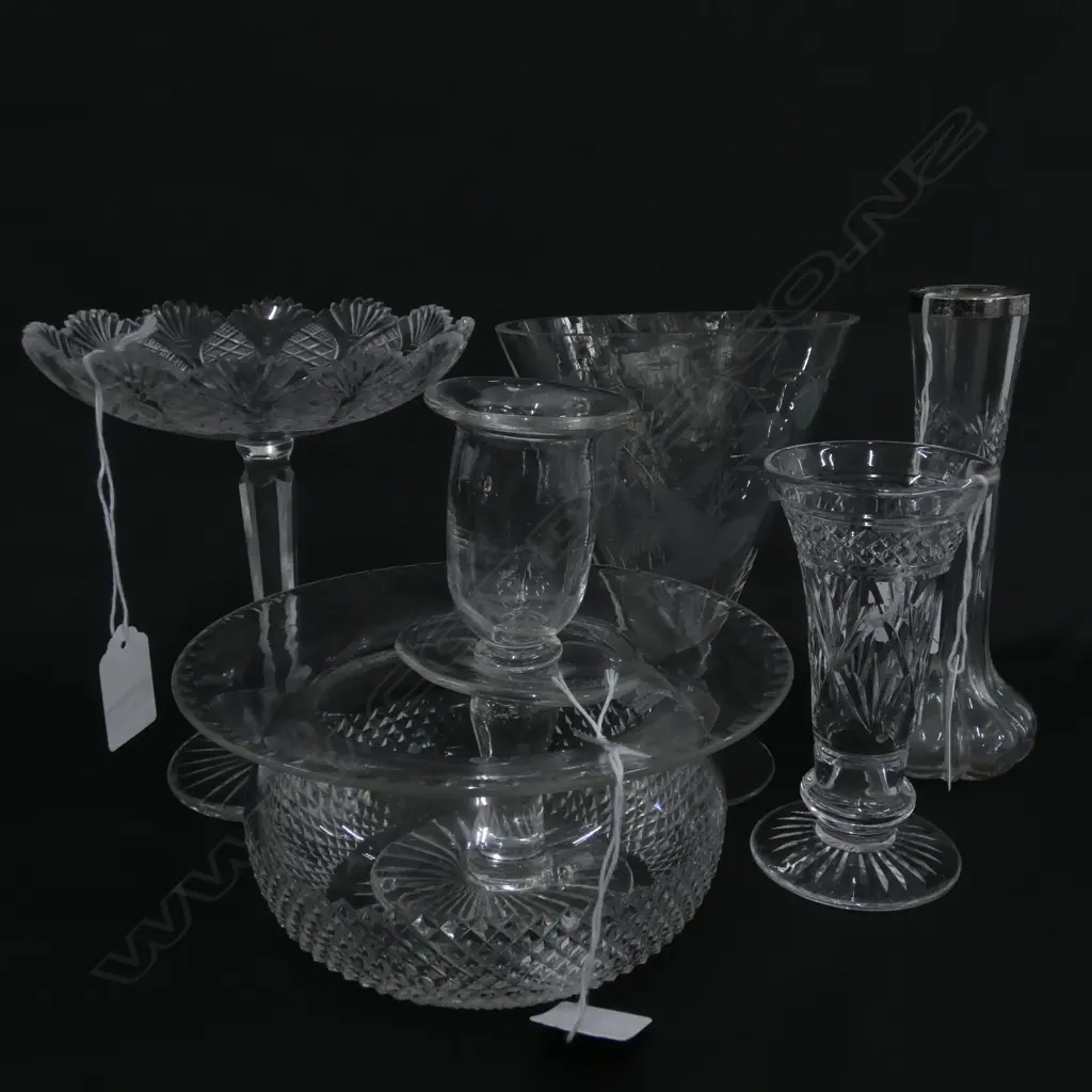 3X ANTIQUE GLASS VASES & ROSE BOWL ETC.  Image 1++