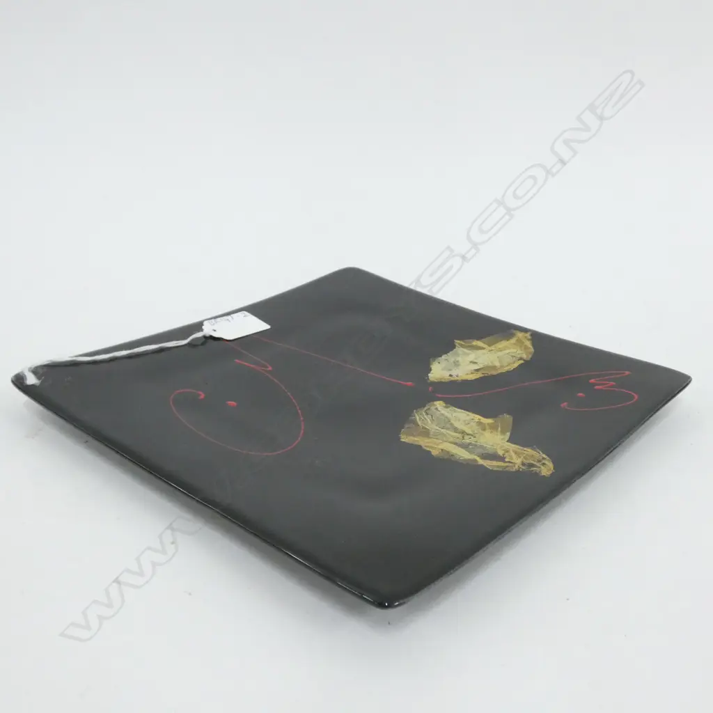 PETER COLLIS SQUARE PLATE 235mm sq SIGNED VERSO AF Image 1++