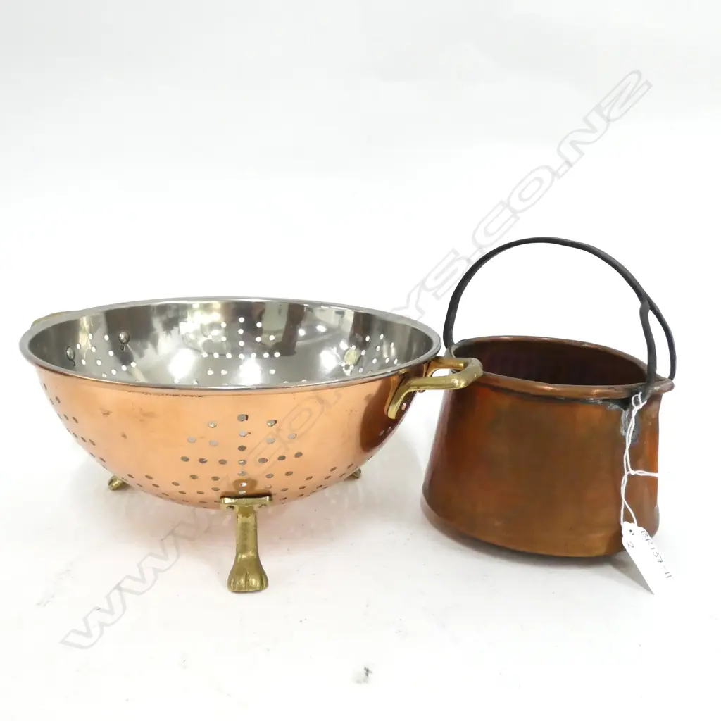 COPPER COLANDER (DIA 230MM) & COPPER HEATING POT (DIA 140MM) Image 1++