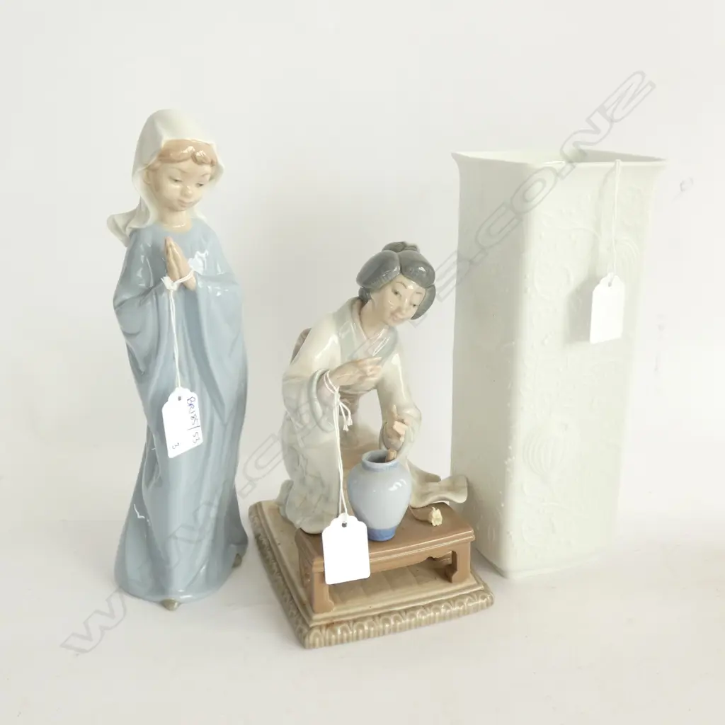 LLADRO GEISHA #4840 AF, NAO MARY H.270mm, KAISER VASE H.245mm Image 1++