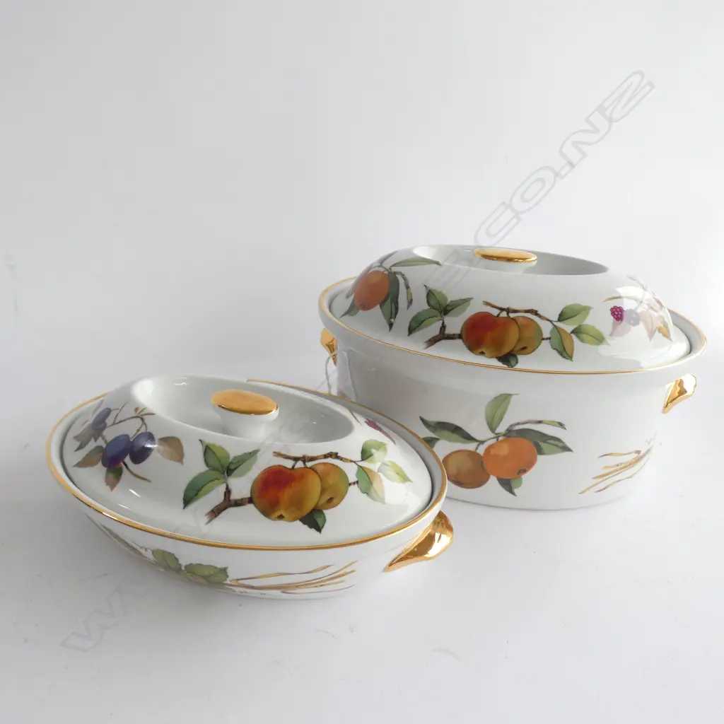 2 R/WORCESTER EVESHAM LIDDED TUREENS L. 250mm Image 1++