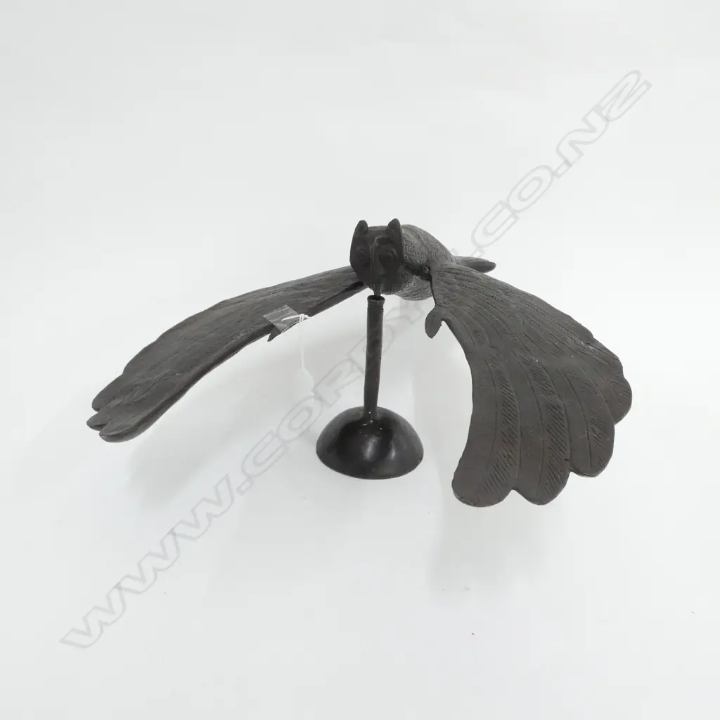 BALANCING BRONZE FLYING OWL ON STAND W.405mm L.450mm Image 1++