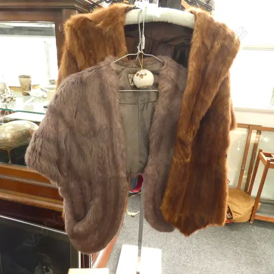 2 VINTAGE FUR STOLES 