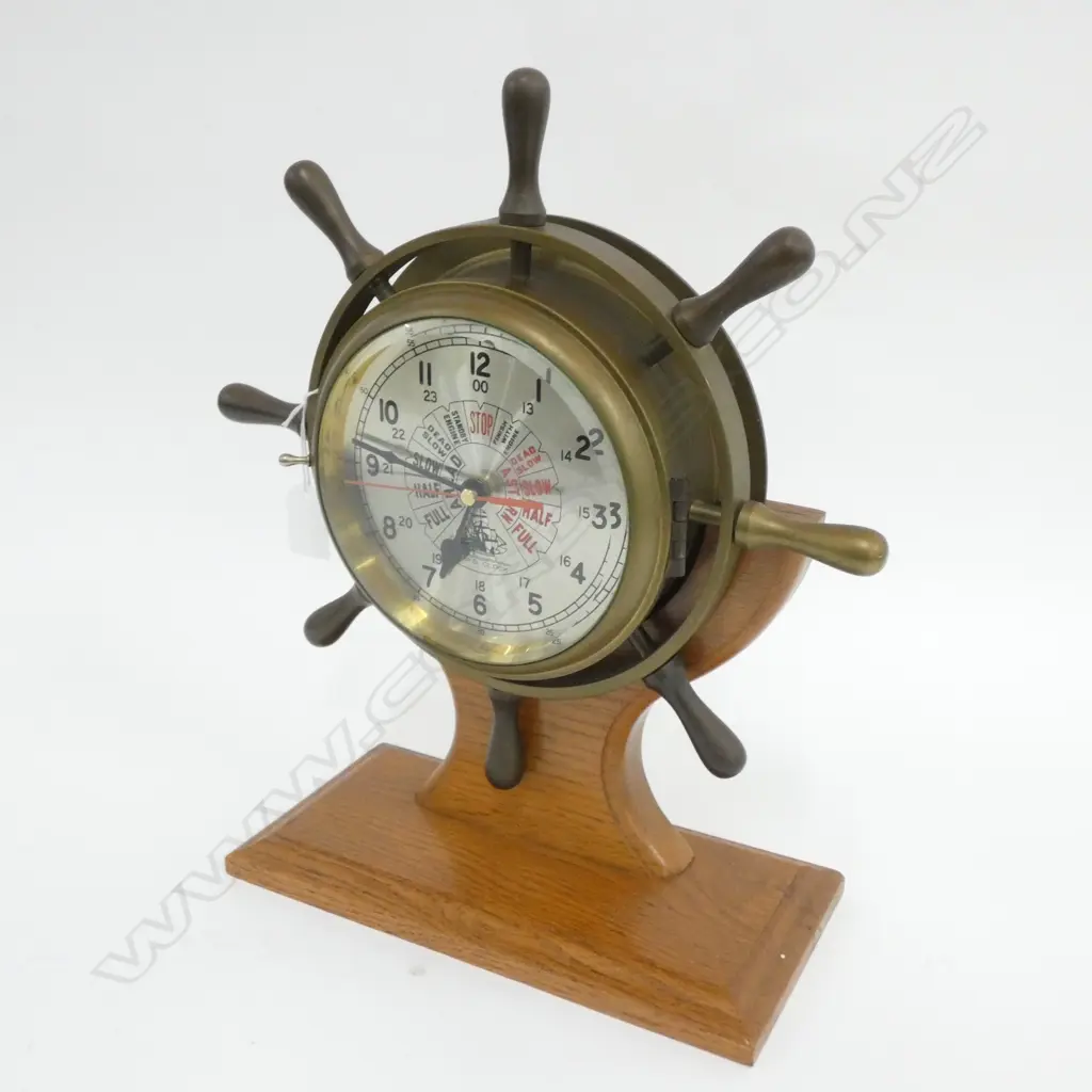 BRASS SHIPS WHEEL BAROMETER D 340 MM Image 1++