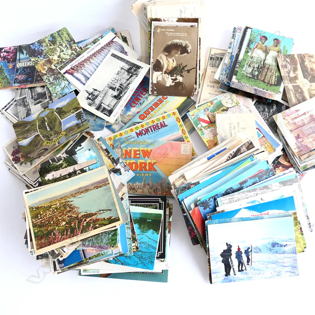 SM BOX VINTAGE POSTCARDS, EARLY 20TH & MID CENTURY Image 1++