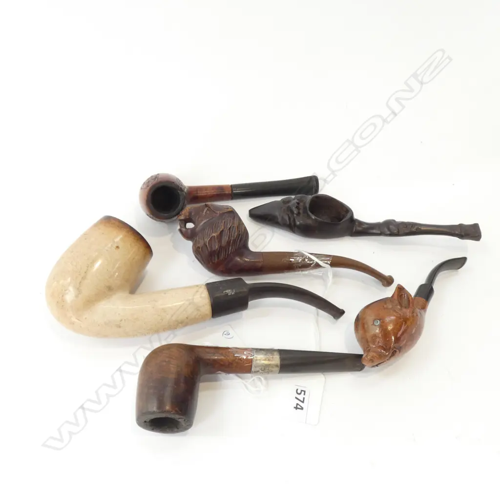 3 NOVELTY PIPES + 3 OTHERS  ONE WITH STG BAND Image 1++