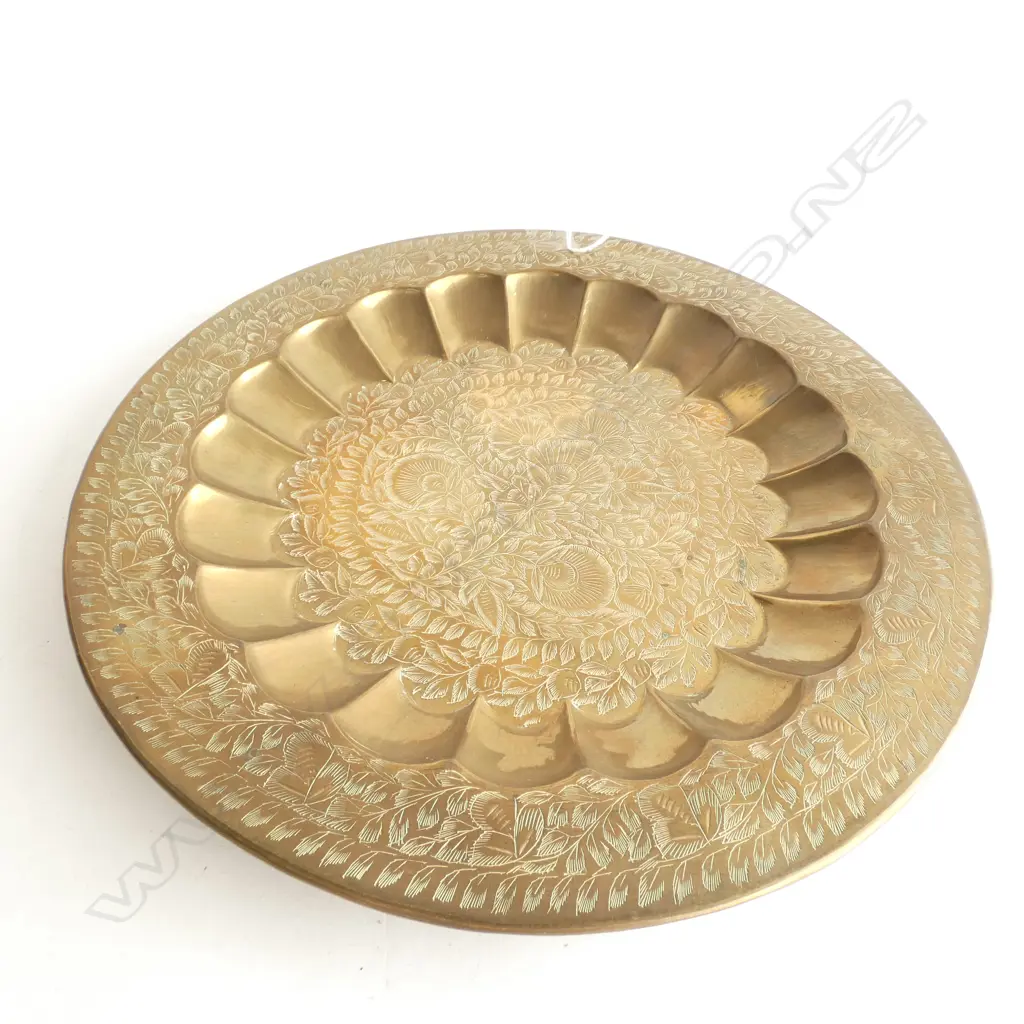 ETCHED BRASS TRAY 390mm dia Image 1++
