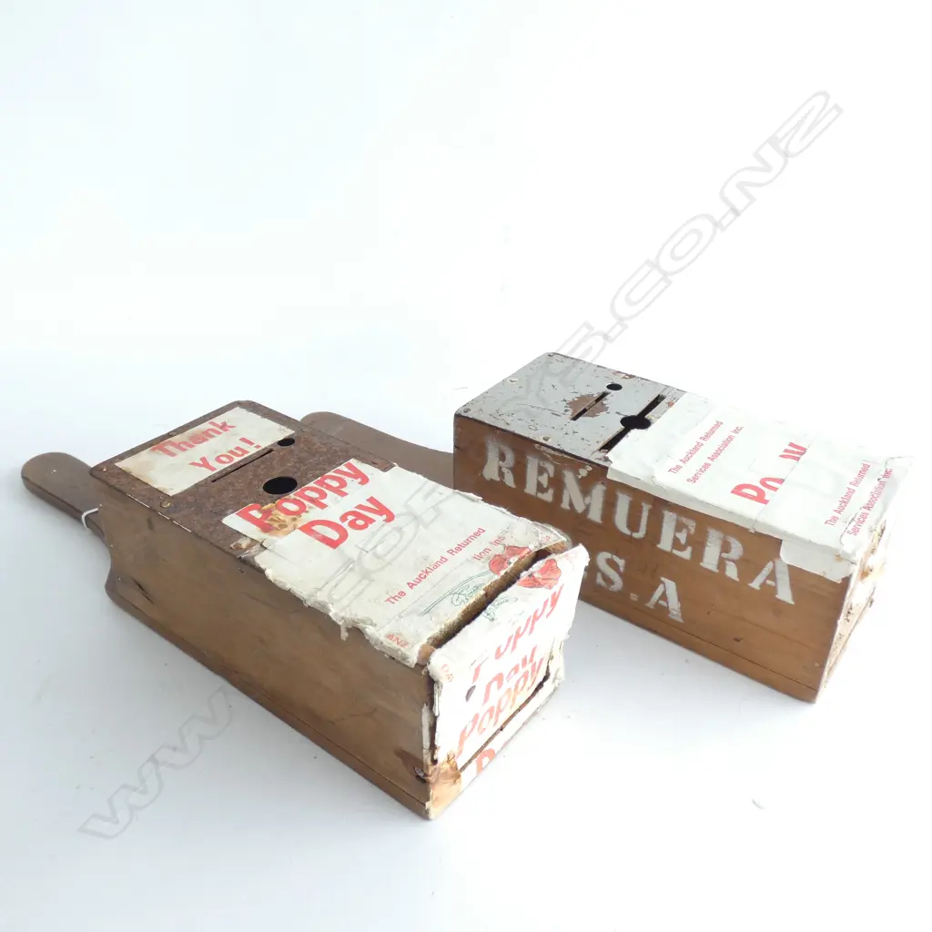 2 VINTAGE RSA POPPY DAY COLLECTION BOXES... Image 1++