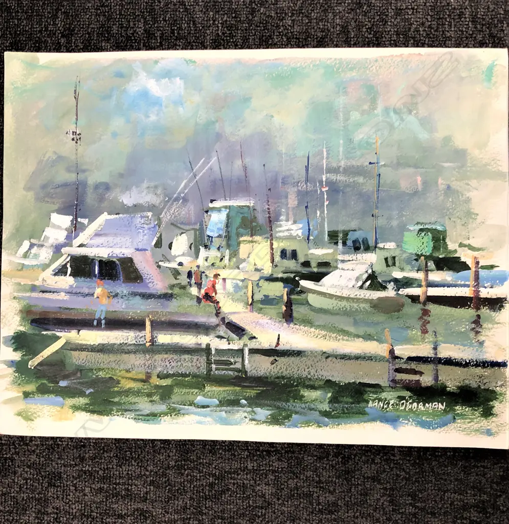 LANCE O'GORMAN GOUACHE 'GULF HARBOUR MARINER' Image 1++