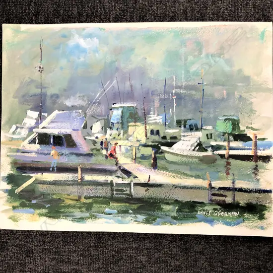 LANCE O'GORMAN GOUACHE 'GULF HARBOUR MARINER'