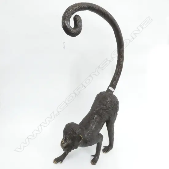 LGE BRONZE LONG RING TAILED MONKEY  H.770mm Dark patination