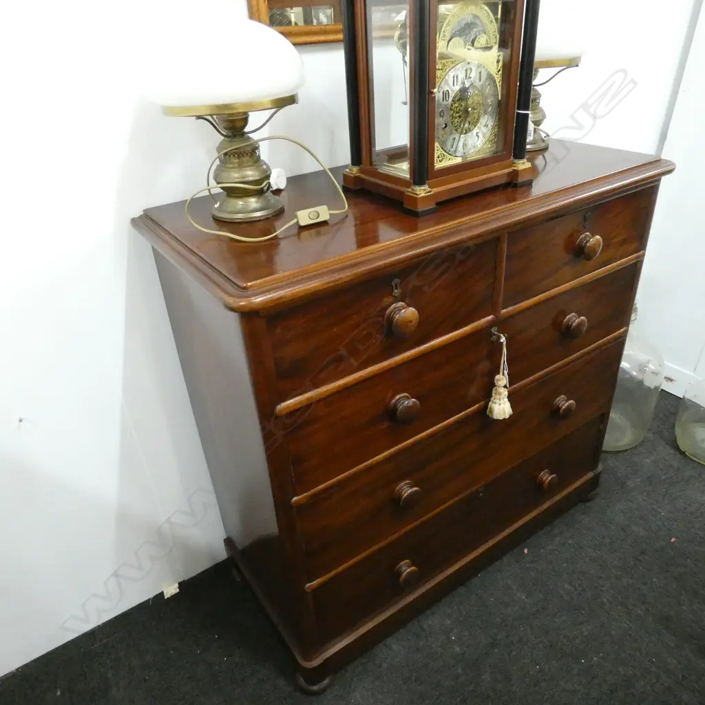 VICTORIAN MAHOGANY 5 DRAWER CHEST... Image 1++