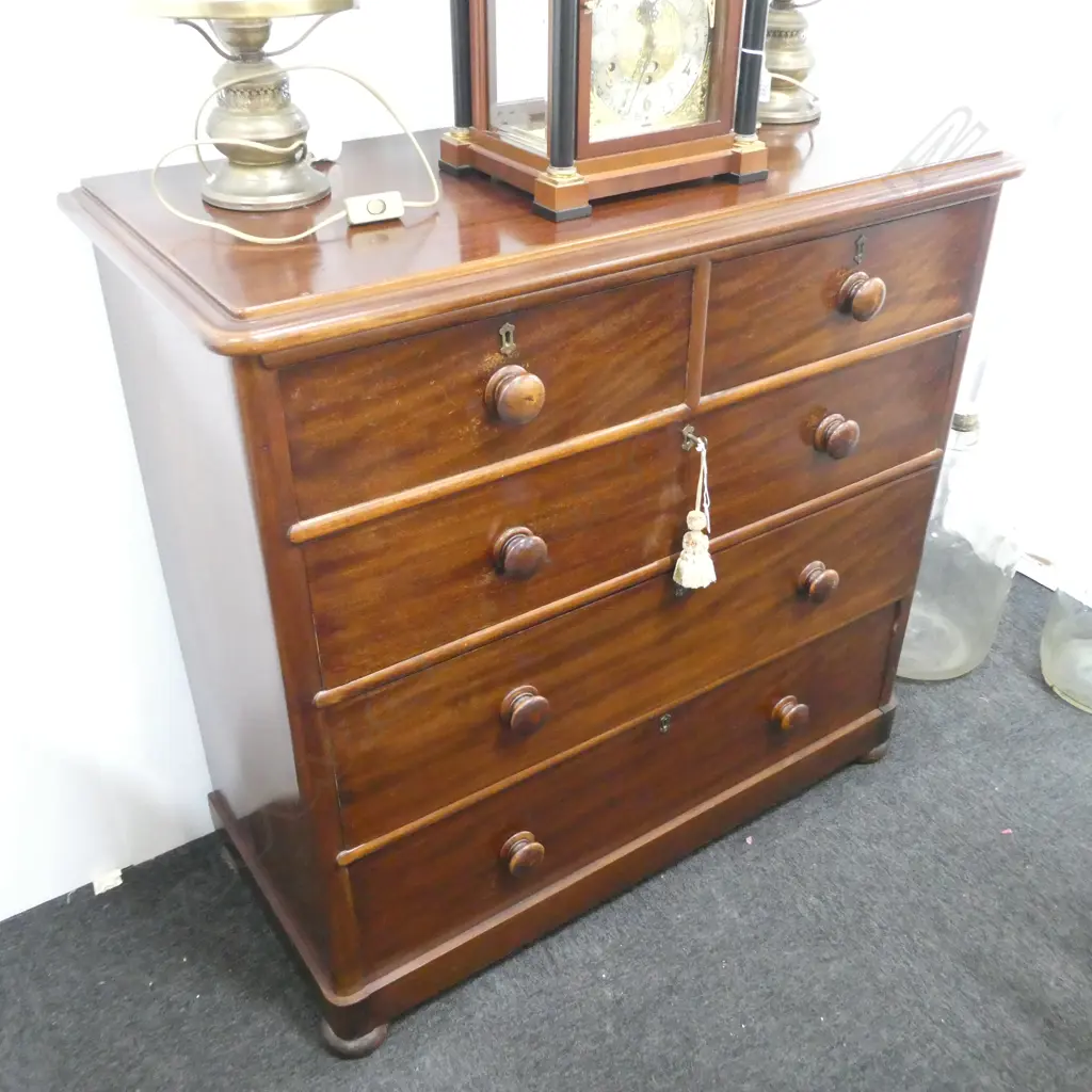VICTORIAN MAHOGANY 5 DRAWER CHEST... Image 1++