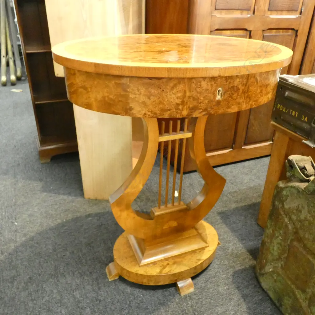BIEDERMEIER STYLE MAPLE SEWING TABLE 590 x 420 x 710mm Image 1++