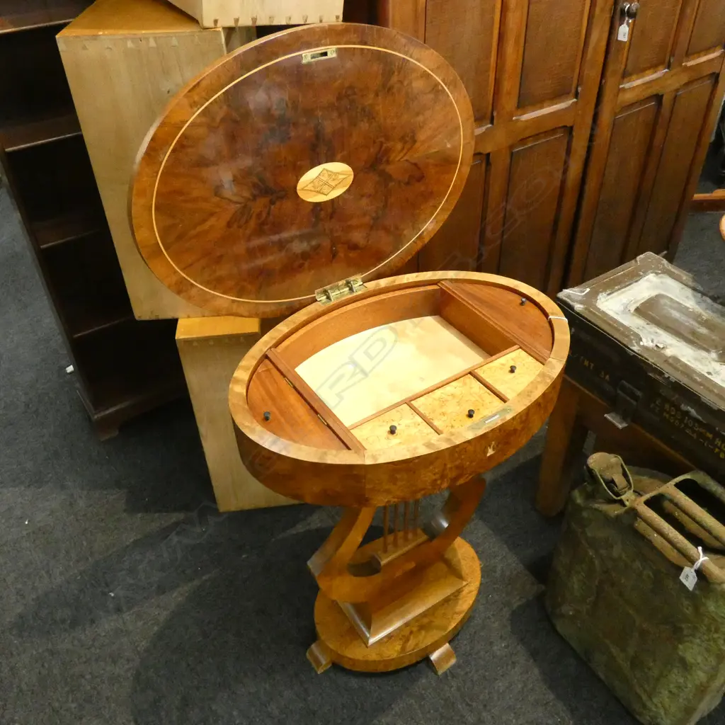 BIEDERMEIER STYLE MAPLE SEWING TABLE 590 x 420 x 710mm Image 1++