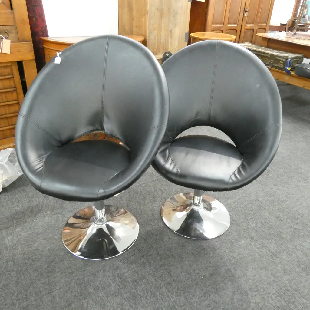PR CONTEMPORARY BLACK VINYL CHAIRS Image 1++