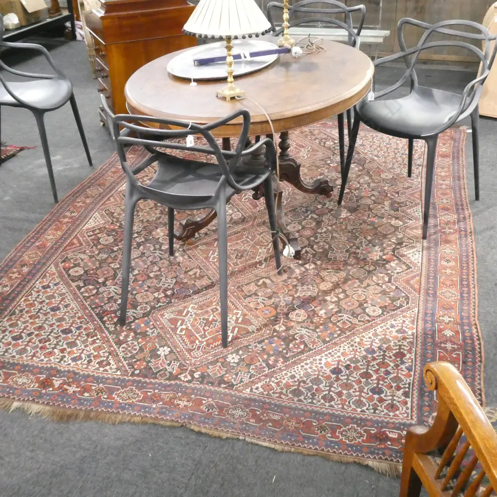 HAND KNOTTED ALL WOOL CAUCASIAN TRIBAL SHIRVAN RUG 2860x1920mm PILE WORN IN PLACES Image 1++
