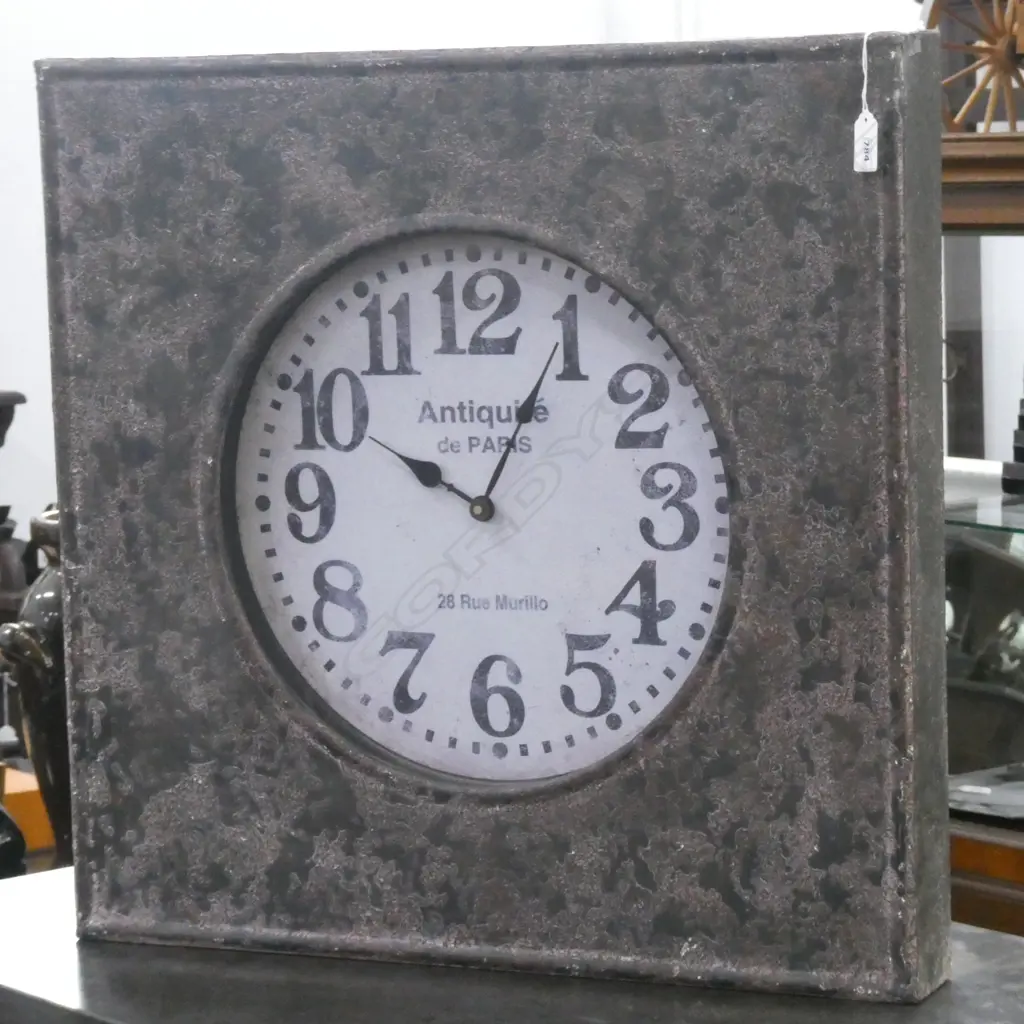 SQUARE FRENCH ANTIQUE STYLE CLOCK 595mm sq Image 1++