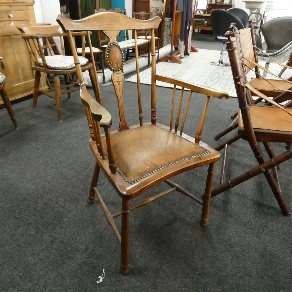VINTAGE CHAIR LEATHER SEAT Image 1++