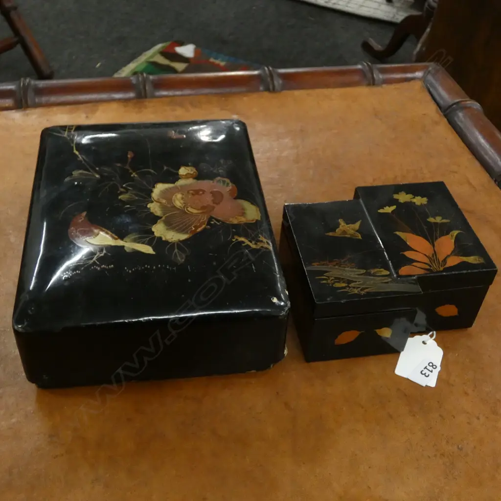2 LACQUERED BOXES L.185mm Image 1++