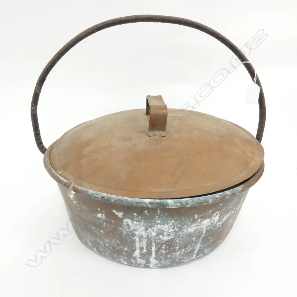 LARGE COPPER PRESERVING PAN + LID D 410 MM Image 1++
