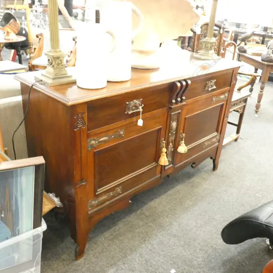 ART NOUVEAU WALNUT SIDEBOARD...