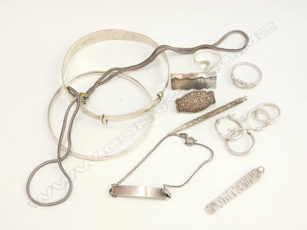 ASST LOT OF STG SILVER/ BANGLE ETC Image 1++