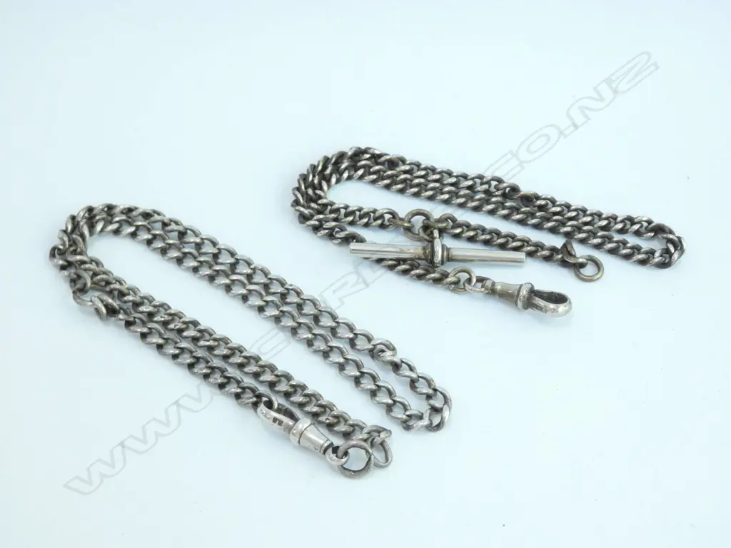 2 STG SILVER FOB CHAINS Image 1++
