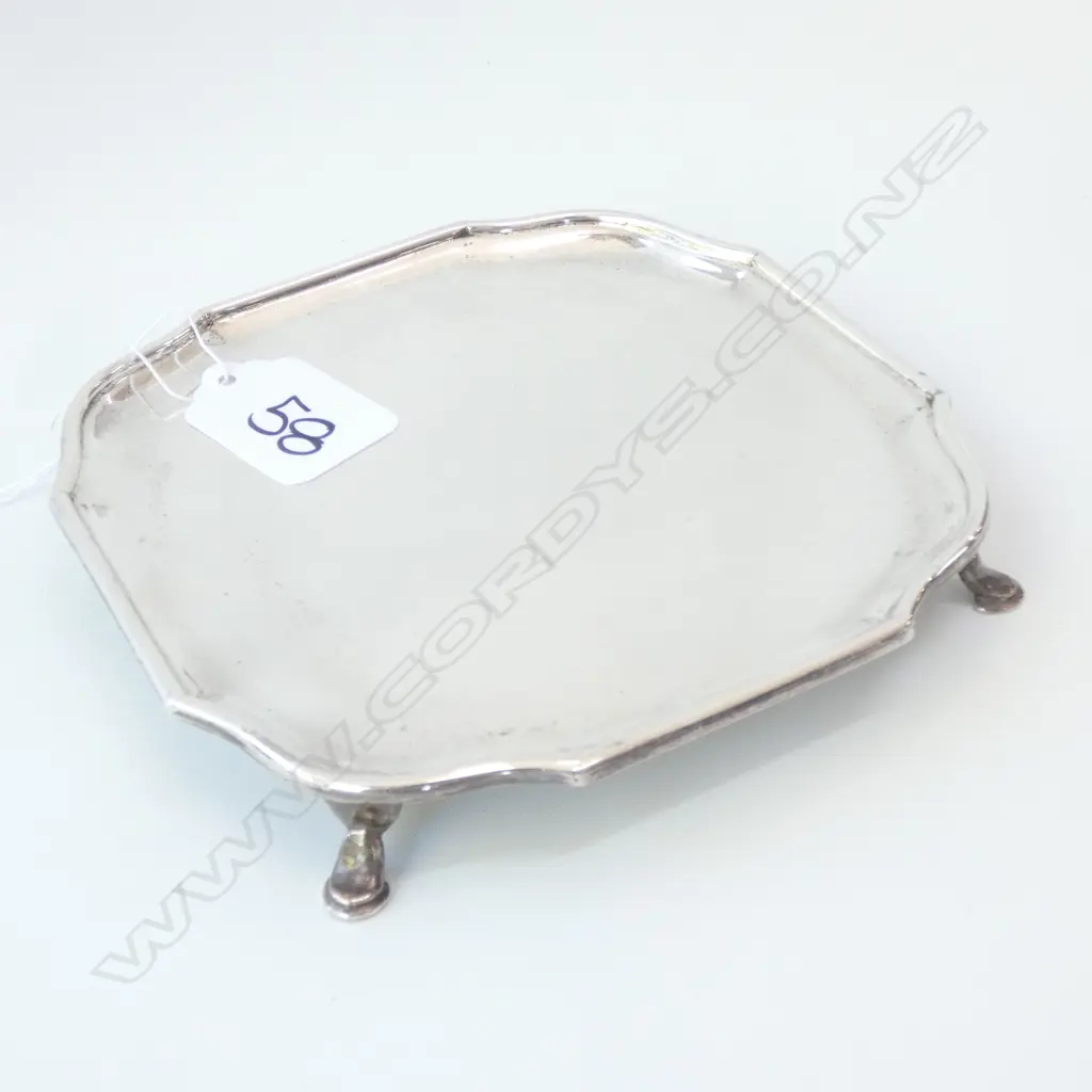 1929.S SILVER SMALL SQUARE WAITER 163gms Image 1++
